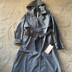 NWT lululemon always there trench coat iron blue